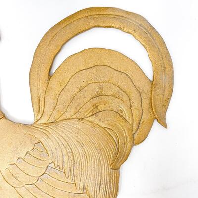 LARGE IRON ROOSTER DECOR