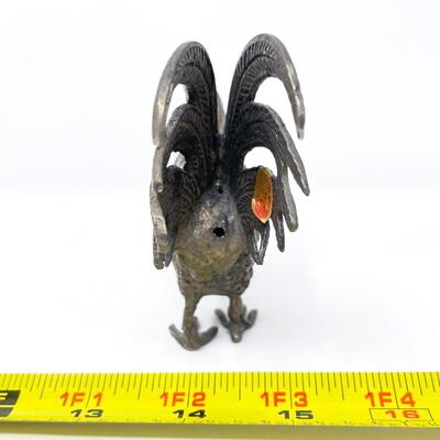 SMALL METAL ROOSTER FIGURINE - ITALY