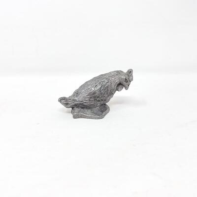 SMALL PEWTER? CHICKEN FIGURINE