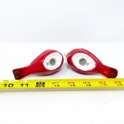 PORCELAIN CARDINAL SALT & PEPPER SHAKERS