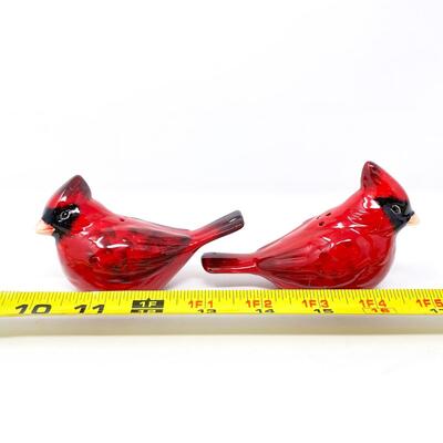 PORCELAIN CARDINAL SALT & PEPPER SHAKERS
