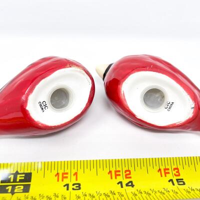 PORCELAIN CARDINAL SALT & PEPPER SHAKERS