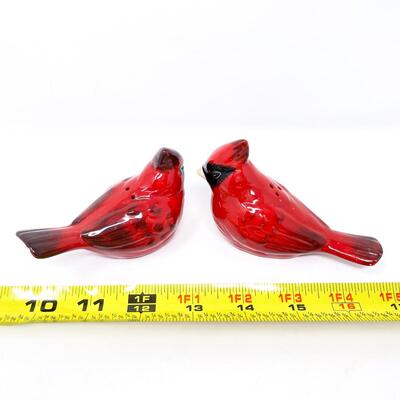 PORCELAIN CARDINAL SALT & PEPPER SHAKERS