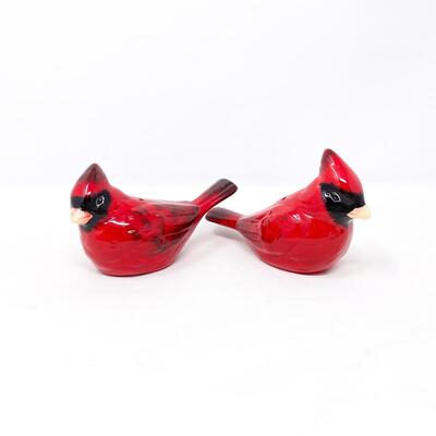 PORCELAIN CARDINAL SALT & PEPPER SHAKERS