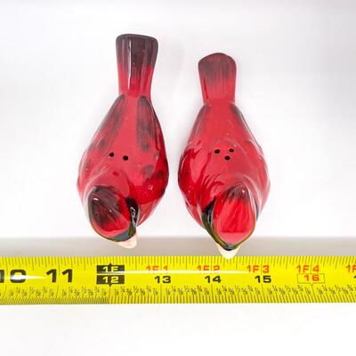 PORCELAIN CARDINAL SALT & PEPPER SHAKERS
