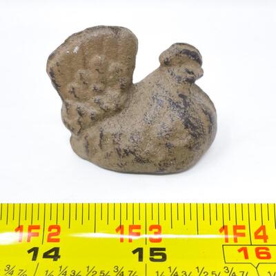 MINI CAST IRON ROOSTING CHICKEN FIGURINE