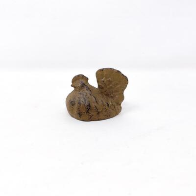 MINI CAST IRON ROOSTING CHICKEN FIGURINE