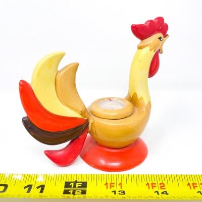 1960 HOLT HOWARD CERAMIC ROOSTER CANDLE HOLDER - JAPAN