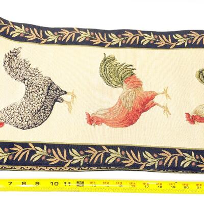 EMBROIDERED ROOSTER TABLE RUNNER W/ TASSELS