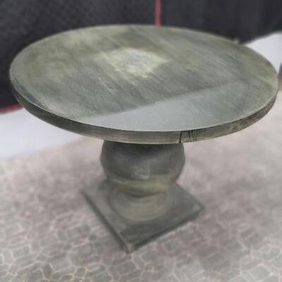 Zinc pedstal indoor outdoor table 
H29" W39.5" D39.5"
$399