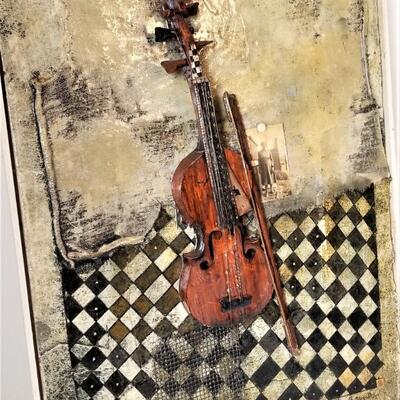 Lot #40  Original mixed media art piece "Mama & My Violin"