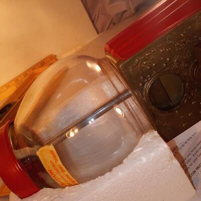 Vintage Carousel Antiqued Petite Gumball Machine 9" Metal Glass Globe new in box