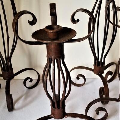 Lot #47  Set of 4 Wrought Iron Candle Sticks