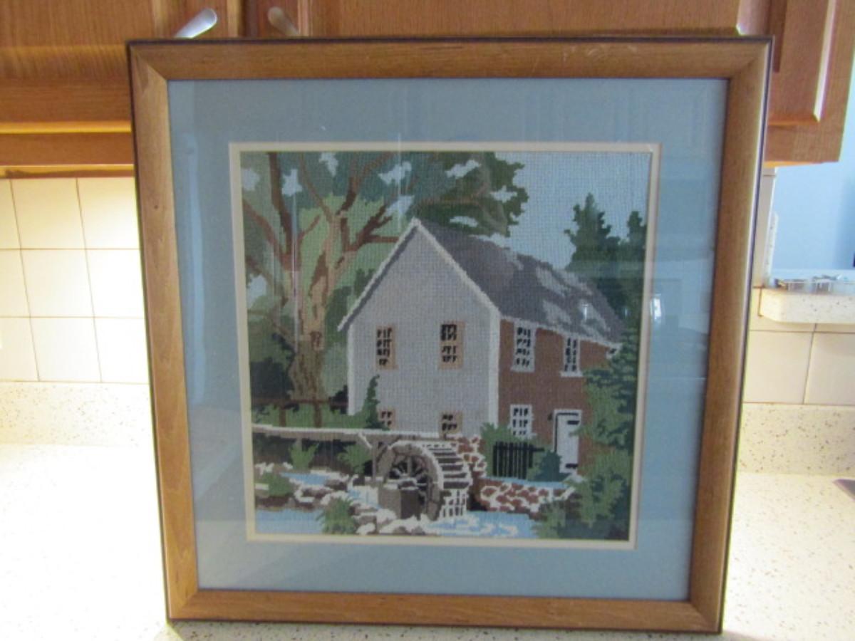 Needlepoint Framed Under Glass