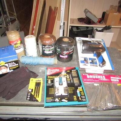 LOT 42  TWINE AND CORD, FLASHLIGHT, TORSION DRIVER BIT SET AND MORE