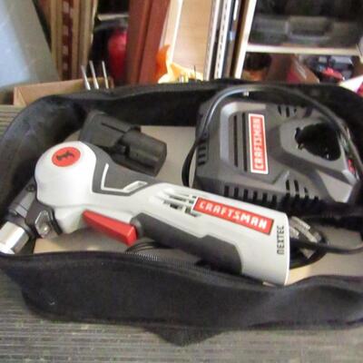 LOT 45  ROTARY TOOL, WOBBLE SOCKET EXTENSIONS, CORDLESS SCREWDRIVER AND MORE