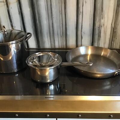 K107 - Morganware Pot, Innova Classico Saucepan, All Clad 13â€ Stainless Frypan
