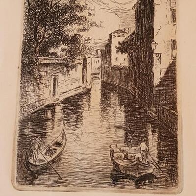 Lot 51: Antique Etching Signed