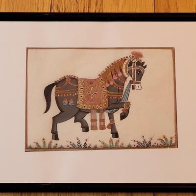 Lot 59: Vintage Silk Horse Art