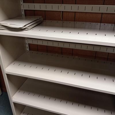 THREE METAL SHELVING WITH DIVIDERS