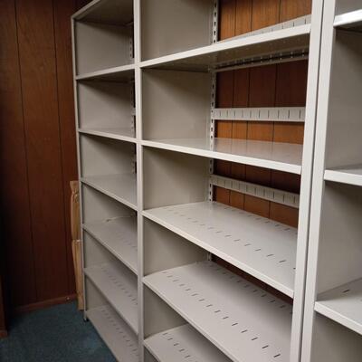 THREE METAL SHELVING WITH DIVIDERS