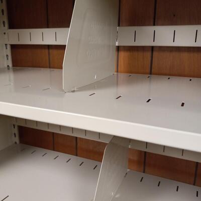TWO METAL SHELVING WITH DIVIDERS