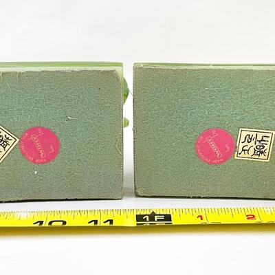 VINTAGE WONY ITALY FAUX JADE BOOKENDS