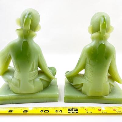 VINTAGE WONY ITALY FAUX JADE BOOKENDS