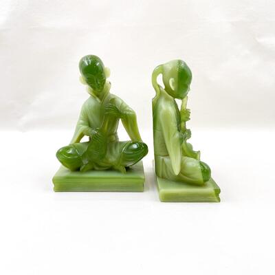 VINTAGE WONY ITALY FAUX JADE BOOKENDS