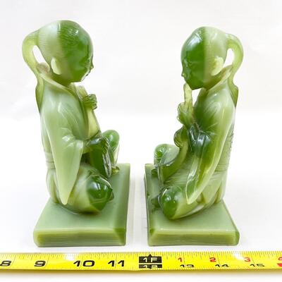 VINTAGE WONY ITALY FAUX JADE BOOKENDS