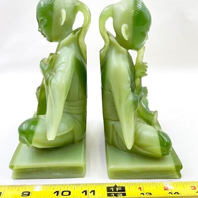 VINTAGE WONY ITALY FAUX JADE BOOKENDS
