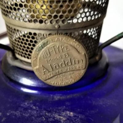 Lot #52  Antique Alladin Oil Lamp, now electrified