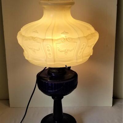 Lot #52  Antique Alladin Oil Lamp, now electrified