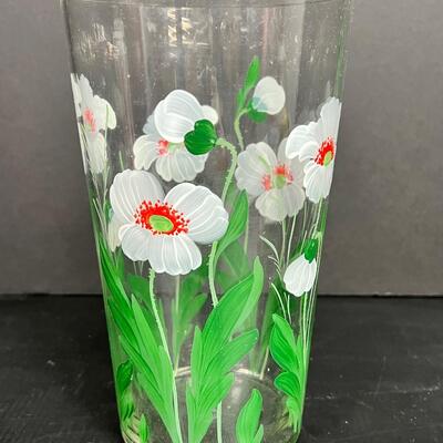 182. Vintage Hand Painted Floral Vase from Czechoslovakia
