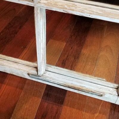 Lot #55  Vintage Paned Window Repurposed into Wall mirror