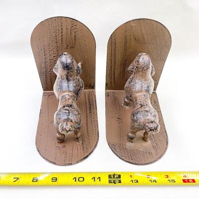 METAL BOOKENDS W/ POODLES