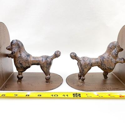 METAL BOOKENDS W/ POODLES