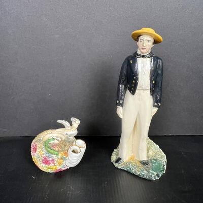 188. Antique Porcelain Stephen B. Luce, asa Mid Shipman at the Navel School 1848-49 / Antique Porcelain Ink Well