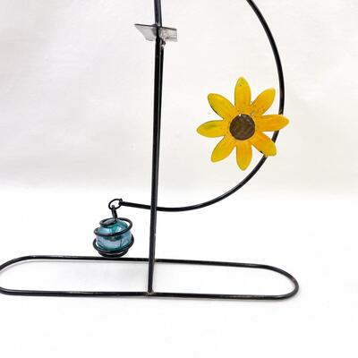 ROOSTER & SUNFLOWER MOVING METAL YARD ART