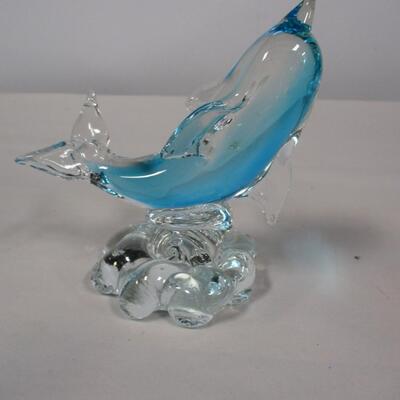 The Crosa Collection 3 Dolphins Figurine Decor Statue & Glass Dolphin ...