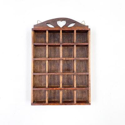 SMALL WOODEN CURIO WALL SHELF