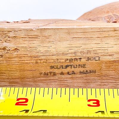 SMALL CARVED WOODEN BEAVER ON LOG - PORT JOLI, CANADA?