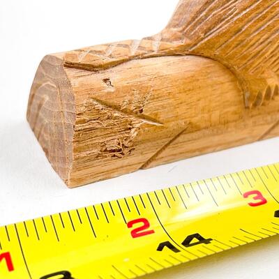 SMALL CARVED WOODEN BEAVER ON LOG - PORT JOLI, CANADA?