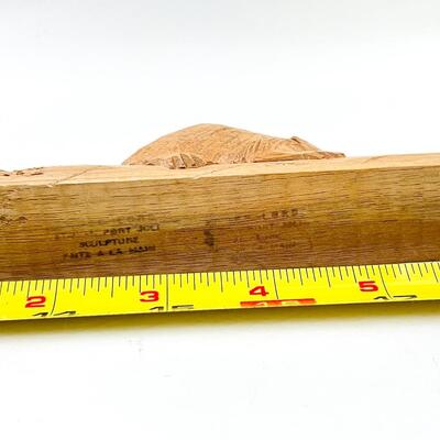 SMALL CARVED WOODEN BEAVER ON LOG - PORT JOLI, CANADA?