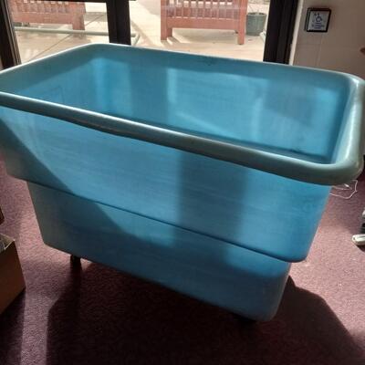 HARD PLASTIC BIN ON CASTORS