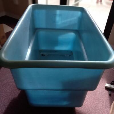 HARD PLASTIC BIN ON CASTORS