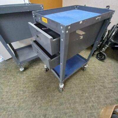TWO METAL TOOL CARTS