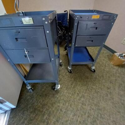 TWO METAL TOOL CARTS