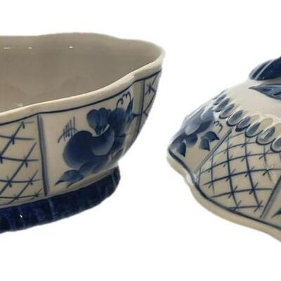 Vintage Hand Painted Russian Saucer Bowl