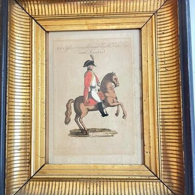 Pair of 18th Century Hussar Hand Colored Engravings